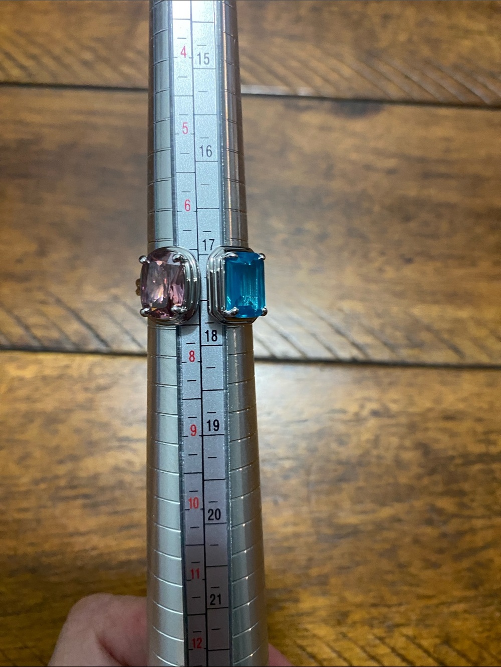 Bomb Party OG Originals Ring - Rhodolite Cubic Zirconia & Arctic Blue Topaz - 7